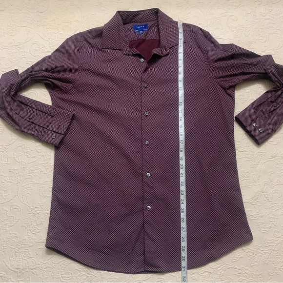 Apt. 9 Burgundy Premier Flex Slim Fit Button Up Wrinkle Resistant Dress Shirt - Picture 7 of 7